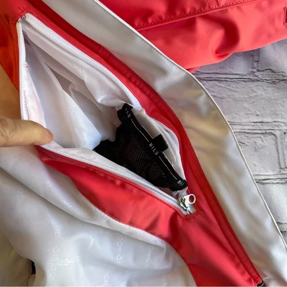 Nils Ski Snowboard Winter Jacket Womens 8 Coral Powder Skirt Removable Hood Zip - Picture 6 of 16